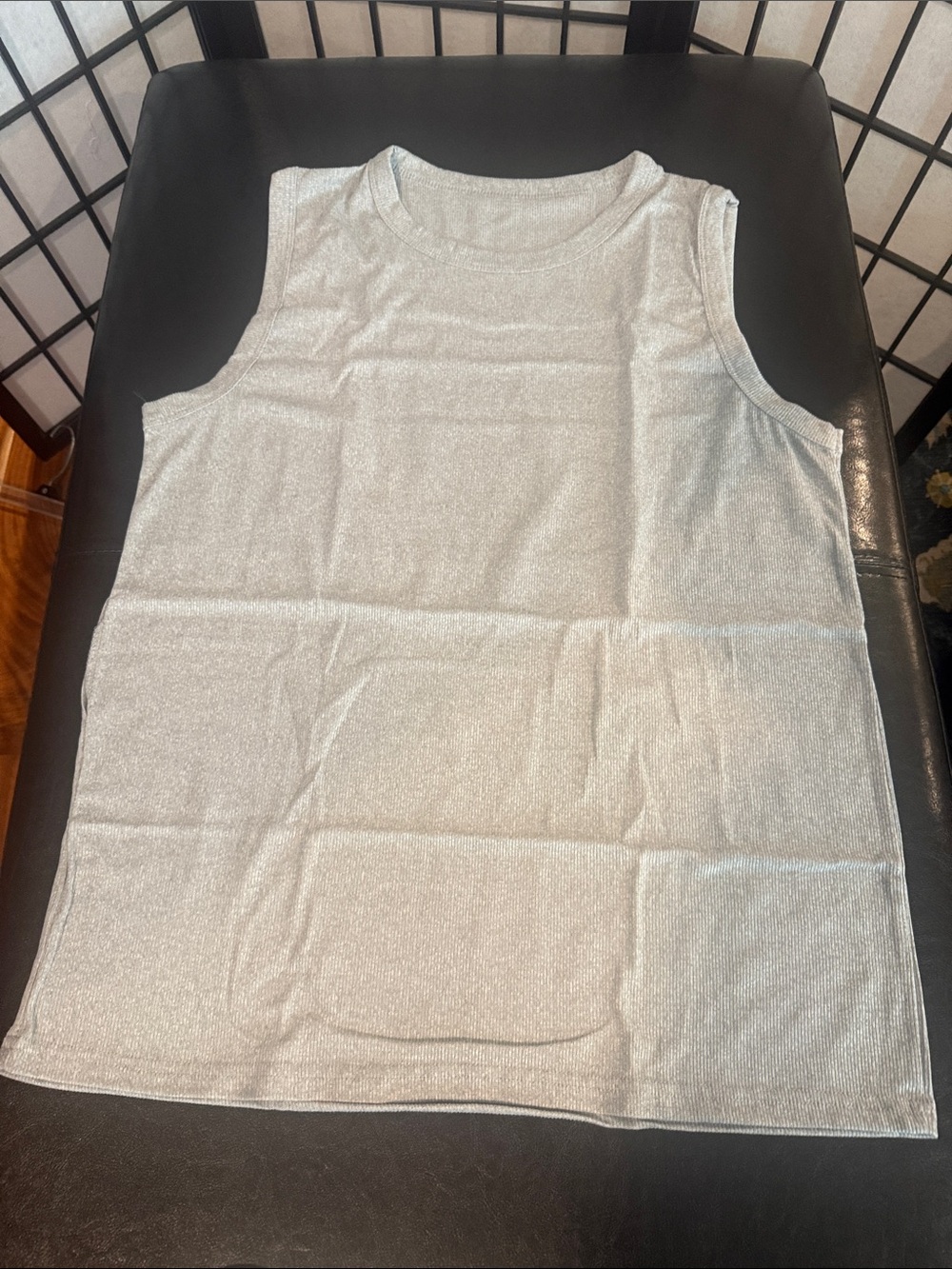 Mens Shiny Silver Sleeveless Tank Top